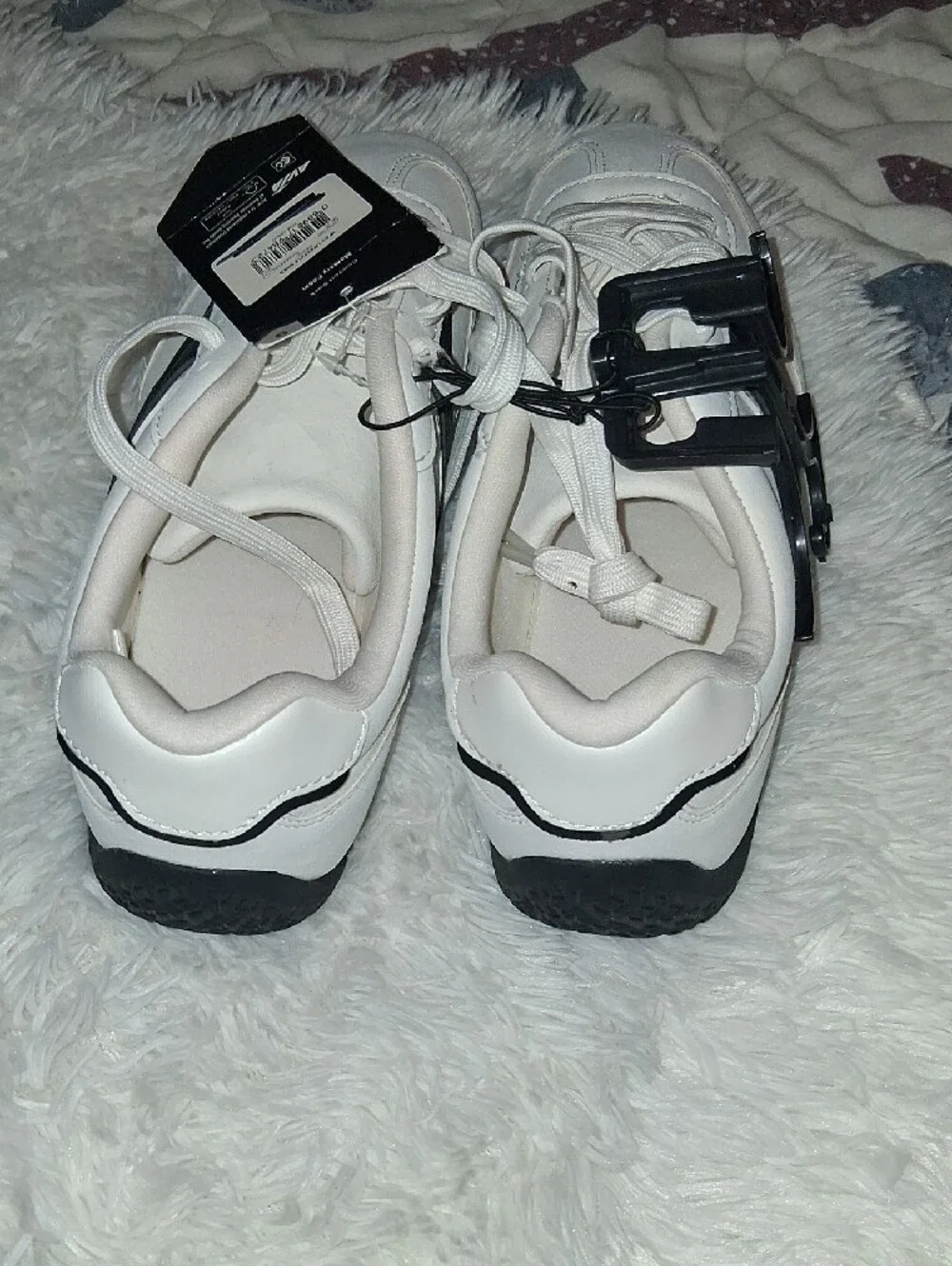 Avia White Sneakers with Black Accents - Lace-Up